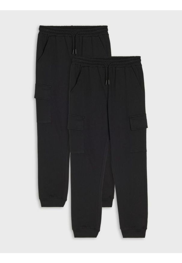 Sinsay - Dresowe spodnie 2 pack - czarny. Kolor: czarny. Materiał: dresówka