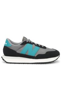 Buty New Balance MS237BN - czarne. Okazja: na co dzień. Zapięcie: sznurówki. Kolor: czarny. Materiał: guma, zamsz. Szerokość cholewki: normalna #1