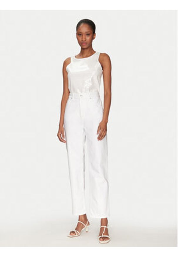 Marella Jeansy Mom 2513181084 Biały Mom Fit. Kolor: biały