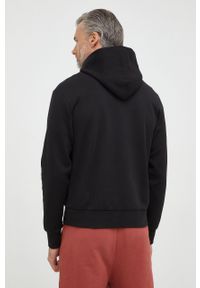 Calvin Klein bluza męska kolor czarny z kapturem gładka. Typ kołnierza: kaptur. Kolor: czarny. Materiał: włókno. Wzór: gładki #2