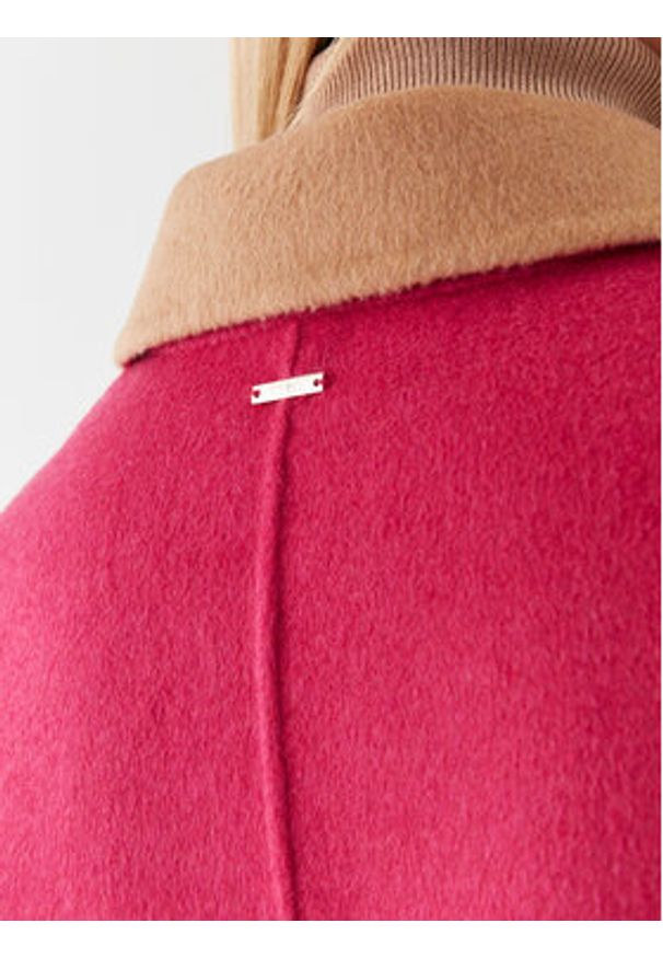 Liu Jo Płaszcz wełniany MF3241 T3505 Różowy Relaxed Fit. Kolor: różowy. Materiał: syntetyk
