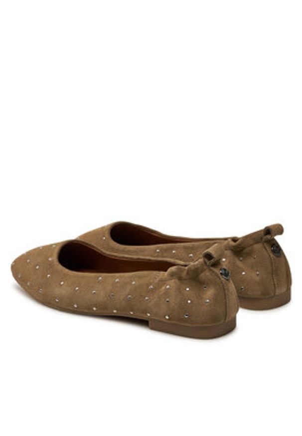 Pepe Jeans Baleriny PLS10420 Beżowy. Kolor: beżowy. Materiał: zamsz, skóra