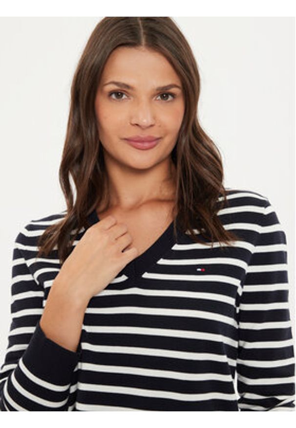 TOMMY HILFIGER - Tommy Hilfiger Sweter WW0WW40098 Granatowy Regular Fit. Kolor: niebieski. Materiał: bawełna, syntetyk