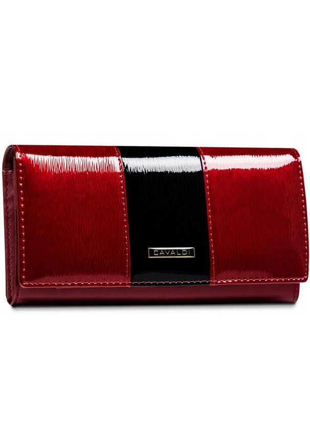 4U CAVALDI - Portfel damski 4U Cavaldi H24-3-SH9-BL czerwony. Kolor: czerwony. Materiał: skóra