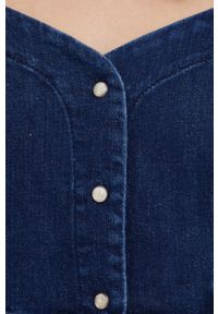 Pepe Jeans Sukienka jeansowa mini prosta. Okazja: na co dzień. Kolor: niebieski. Długość rękawa: długi rękaw. Typ sukienki: proste. Styl: casual. Długość: mini #7