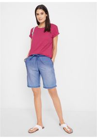 bonprix - Shirt boxy, krótki rękaw. Kolor: różowy. Długość rękawa: krótki rękaw. Długość: krótkie