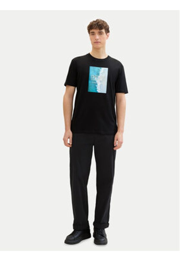 Tom Tailor Denim T-Shirt 1042045 Czarny Regular Fit. Kolor: czarny. Materiał: bawełna
