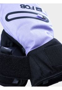 4f - Rękawice snowboardowe Thinsulate© damskie - fioletowe. Kolor: fioletowy. Materiał: materiał, syntetyk, skóra. Technologia: Thinsulate. Sport: snowboard