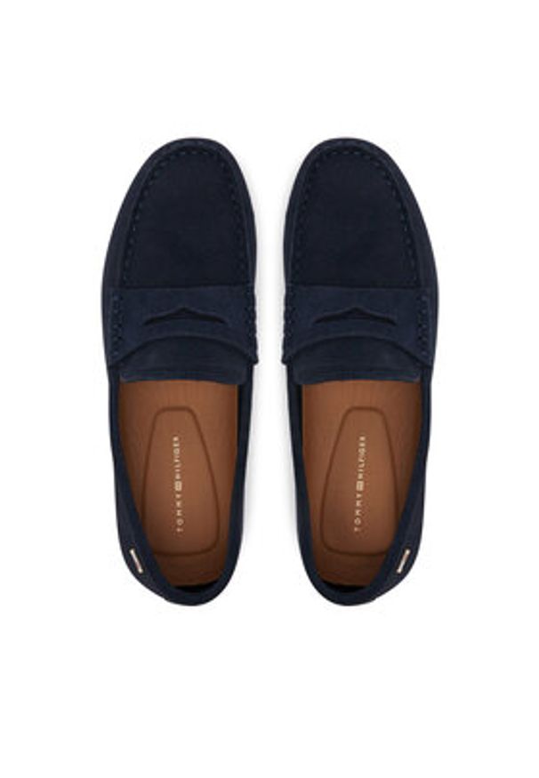 TOMMY HILFIGER - Tommy Hilfiger Mokasyny Flag Soft Suede Driver Loafer FW0FW08558 Granatowy. Kolor: niebieski. Materiał: zamsz, skóra
