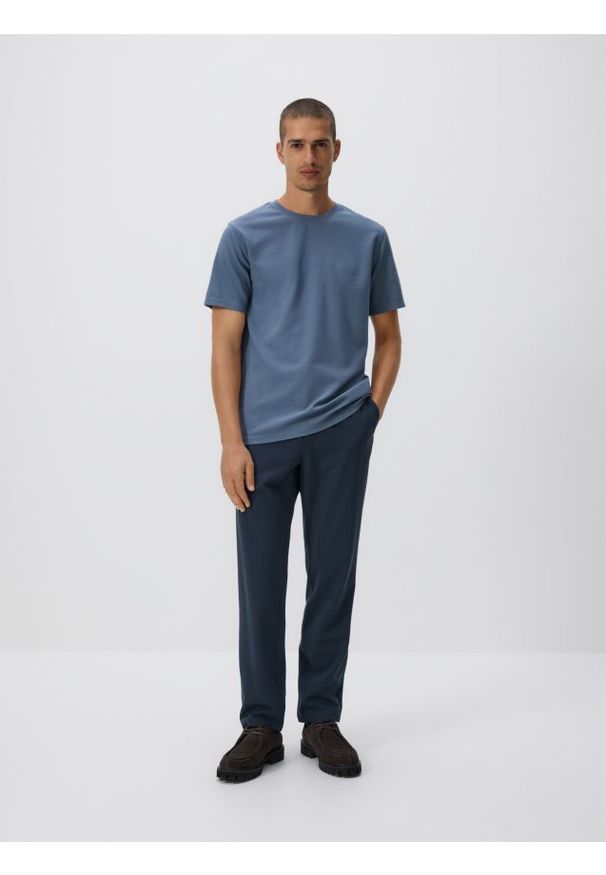 Reserved - T-shirt regular z aplikacją - jasnoniebieski. Kolor: niebieski. Materiał: dzianina, wiskoza. Wzór: aplikacja