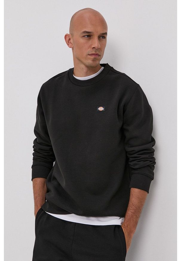 Dickies Bluza męska kolor czarny gładka. Okazja: na co dzień. Kolor: czarny. Materiał: dzianina. Wzór: gładki. Styl: casual