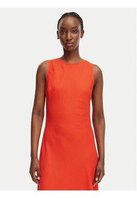 GANT - Gant Sukienka letnia 4503525 Czerwony Relaxed Fit. Kolor: czerwony. Materiał: len. Sezon: lato #4