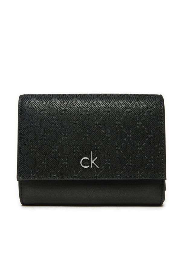 Calvin Klein Mały Portfel Damski Ck Daily Medium Trifold_Mono K60K612841 Czarny. Kolor: czarny. Materiał: skóra