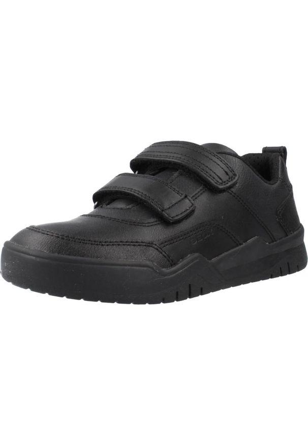 Geox - Kapcie GEOX J PERTH BOY Czarny. Kolor: czarny. Materiał: tkanina, skóra. Sport: turystyka piesza