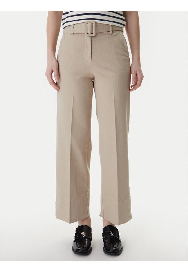 Marella Spodnie materiałowe Nicchia 2613131074 Beżowy Regular Fit. Kolor: beżowy. Materiał: bawełna