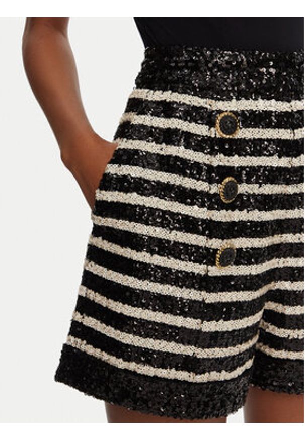 Balmain Szorty materiałowe DF1PA265XJ31 Czarny Regular Fit. Kolor: czarny. Materiał: syntetyk