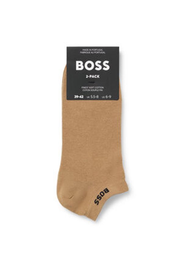 BOSS - Boss Zestaw 2 par niskich skarpet męskich 50467730 Brązowy. Kolor: brązowy. Materiał: bawełna