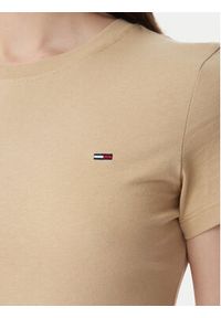 Tommy Jeans T-Shirt DW0DW20459 Beżowy jasny Slim Fit. Kolor: beżowy. Materiał: bawełna #5