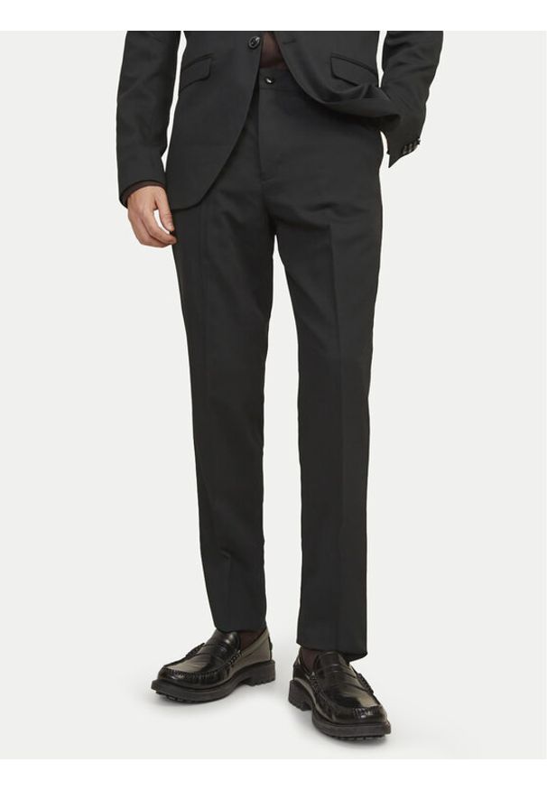 Jack & Jones Spodnie garniturowe Franco 12199893 Czarny Super Slim Fit. Kolor: czarny. Materiał: syntetyk