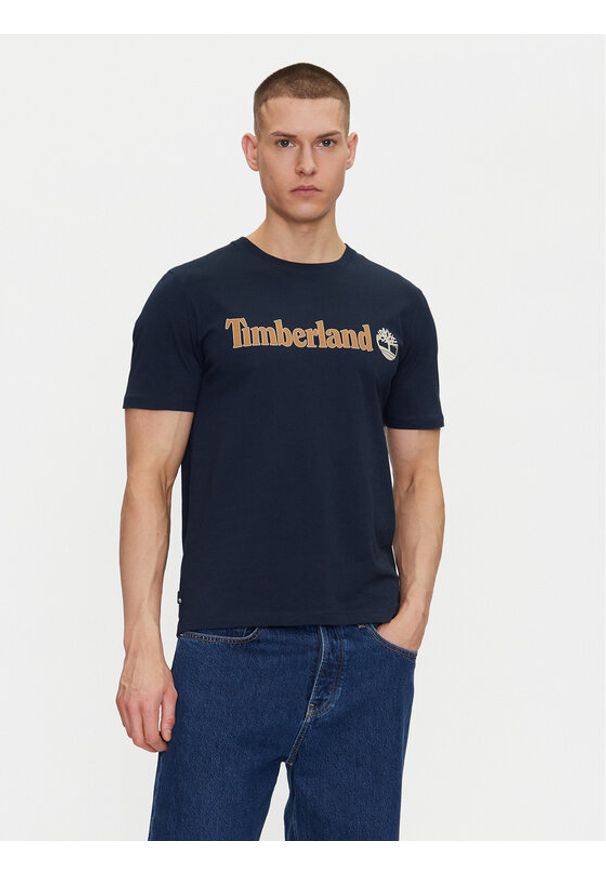 Timberland T-Shirt TB0A5UPQ Granatowy Regular Fit. Kolor: niebieski. Materiał: bawełna