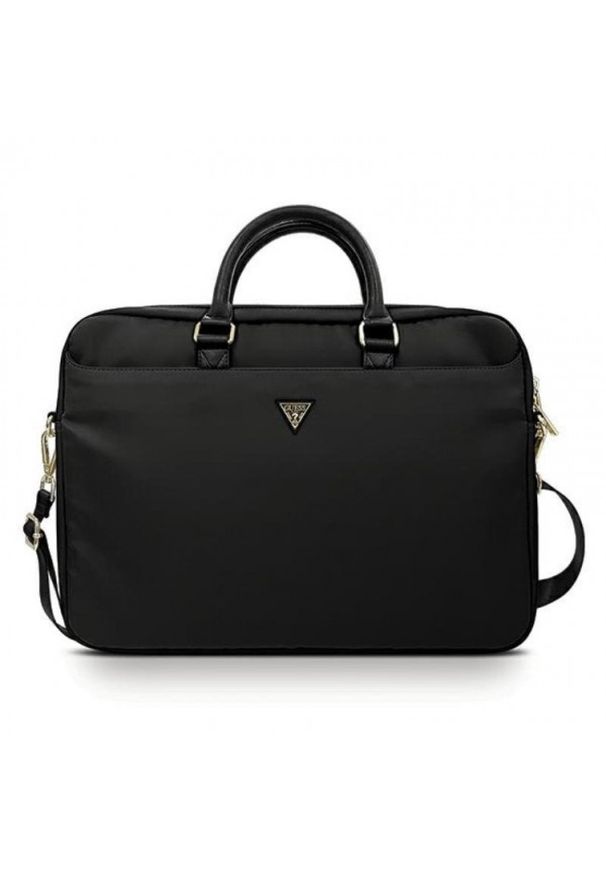Guess Nylon 15-16" czarna. Kolor: czarny. Materiał: nylon. Styl: elegancki