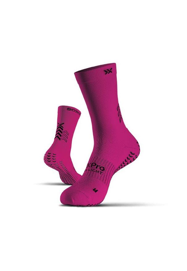 GEARXPRO - Skarpety piłkarskie SOXPro Ultra Light Fluo Fuchsia Anti-Slip Grip. Kolor: różowy. Sport: piłka nożna