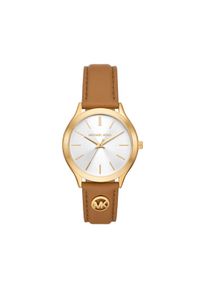 Michael Kors Zegarek Slim Runway MK7543 Brązowy. Kolor: brązowy. Materiał: skóra #1