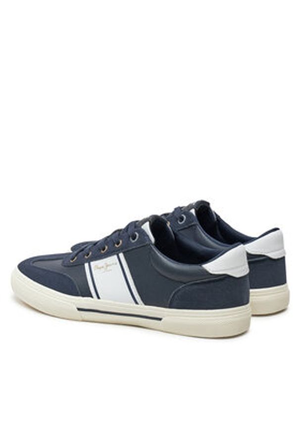 Pepe Jeans Sneakersy PMS31060 Biały. Kolor: biały. Materiał: skóra, zamsz