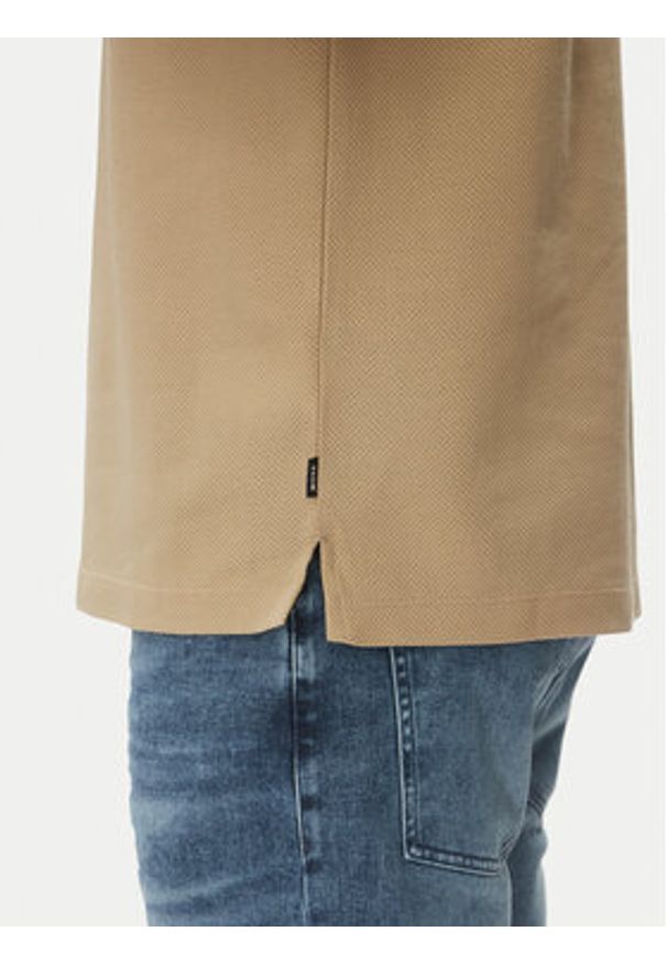 BOSS T-Shirt H-Thompson 59 50524998 Beżowy Regular Fit. Kolor: beżowy. Materiał: bawełna