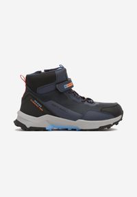 Born2be - Granatowe Botki w Trekkingowym Stylu na Grubej Podeszwie Isotina. Okazja: na co dzień. Zapięcie: rzepy. Kolor: niebieski. Materiał: jeans. Szerokość cholewki: normalna. Styl: klasyczny, casual, elegancki