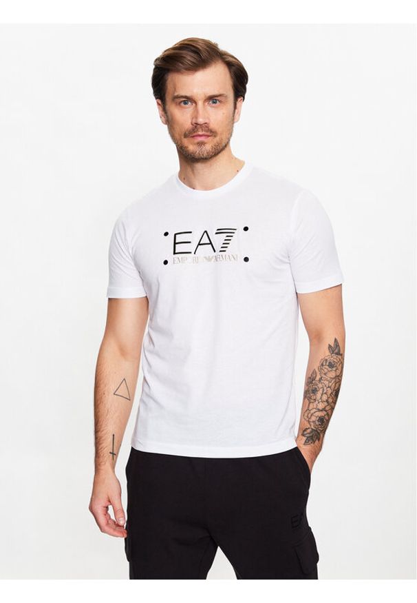 EA7 Emporio Armani T-Shirt 3RPT20 PJM9Z 1100 Biały Regular Fit. Kolor: biały. Materiał: bawełna