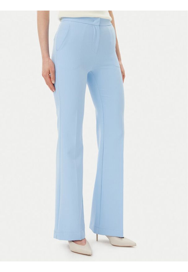 Maryley Spodnie materiałowe 25EB587/43MA Błękitny Regular Fit. Kolor: niebieski. Materiał: syntetyk