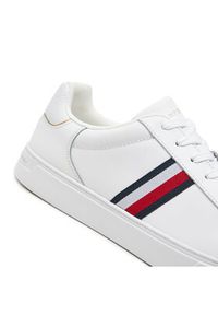 TOMMY HILFIGER - Tommy Hilfiger Sneakersy Essential Court Sneaker Stripes FW0FW08001 Biały. Kolor: biały #5