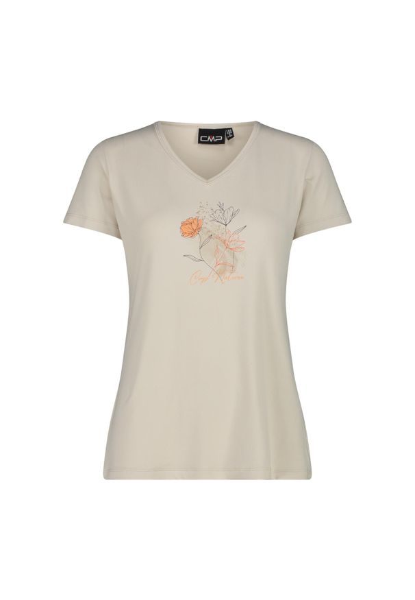 T-shirt z szerokim dekoltem damski CMP. Kolor: biały. Sport: fitness, turystyka piesza