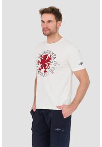 Aeronautica Militare - AERONAUTICA MILITARE Beżowy bawełniany męski t-shirt M.C., Rozmiar M. Kolor: beżowy. Materiał: bawełna