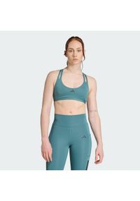 Adidas - Biustonosz Aeroimpact Luxe Training Light-Support. Kolor: niebieski. Materiał: materiał