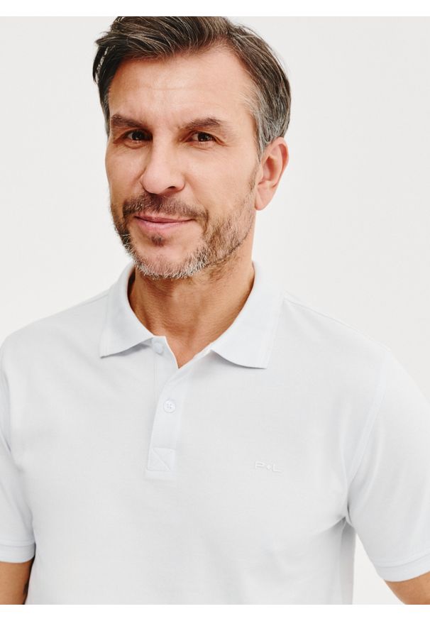 Pako Lorente - PAKO LORENTE – T-shirt polo w kolorze jasnoniebieskiem. Okazja: na co dzień. Typ kołnierza: polo. Kolor: brązowy. Materiał: bawełna. Styl: casual