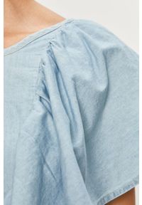ANSWEAR - Answear - Sukienka Answear Lab. Okazja: na co dzień. Kolor: niebieski. Materiał: tkanina, bawełna, jeans. Wzór: gładki. Typ sukienki: rozkloszowane, proste. Styl: wakacyjny. Długość: mini #2