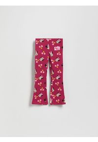 Reserved - Legginsy Minnie Mouse - bordowy. Kolor: czerwony. Materiał: bawełna. Wzór: motyw z bajki #1