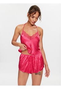 Hunkemöller Koszulka piżamowa Cami 203225 Różowy Comfortable Fit. Kolor: różowy. Materiał: wiskoza