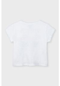 Mayoral - T-shirt dziecięcy. Okazja: na co dzień. Kolor: biały. Materiał: bawełna, dzianina. Długość rękawa: krótki rękaw. Długość: krótkie. Wzór: nadruk. Styl: casual #2