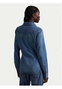 Polo Ralph Lauren Koszula jeansowa 211969402001 Granatowy Slim Fit. Typ kołnierza: polo. Kolor: niebieski. Materiał: bawełna #6