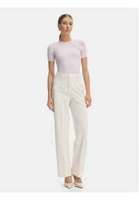 Morgan Spodnie materiałowe 242-POYA.F Écru Straight Fit. Kolor: kremowy. Materiał: syntetyk #5