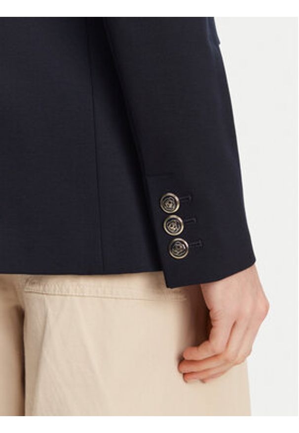 Marella Marynarka Baiocco 2513911024 Granatowy Slim Fit. Kolor: niebieski. Materiał: syntetyk