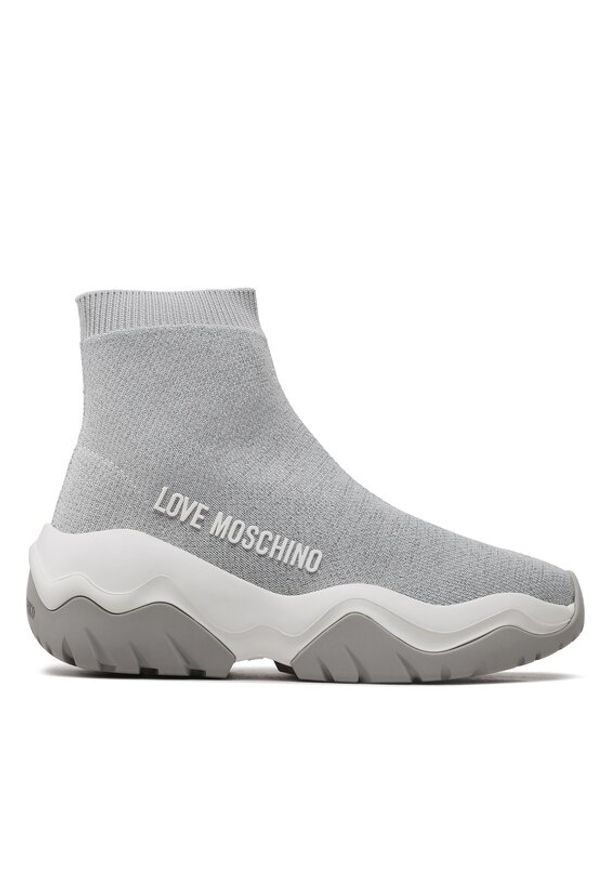Love Moschino - LOVE MOSCHINO Sneakersy JA15574G1GIZS902 Szary. Kolor: szary. Materiał: materiał