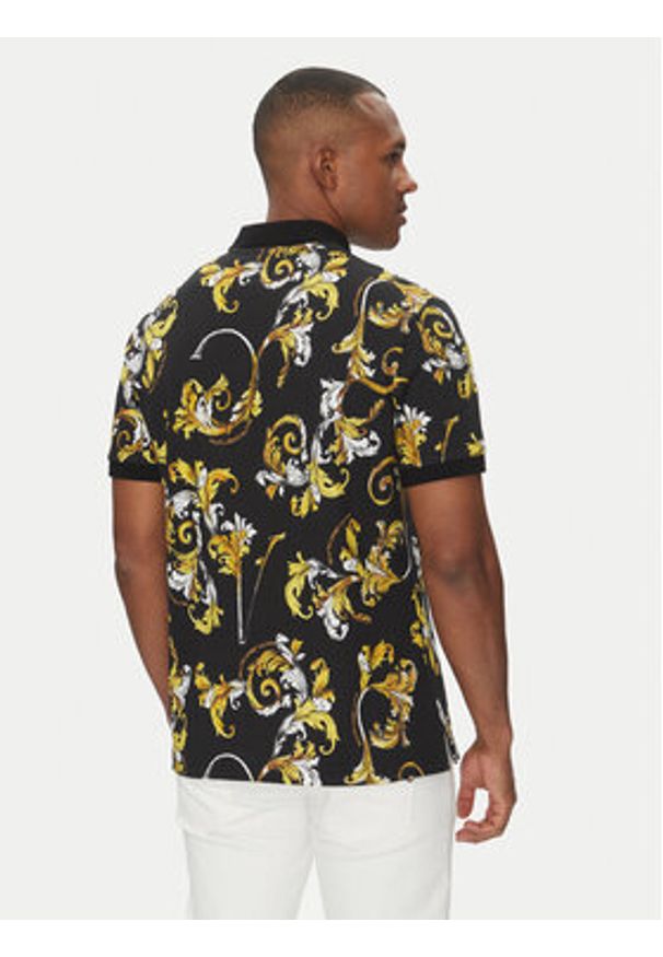 Versace Jeans Couture Polo 78GAG6S0 Czarny Regular Fit. Typ kołnierza: polo. Kolor: czarny. Materiał: bawełna