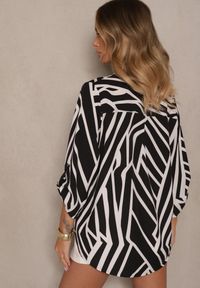 Renee - Czarna Koszula z Bawełną o Geometrycznym Motywie Amorria. Okazja: na co dzień, na imprezę. Kolor: czarny. Materiał: bawełna. Wzór: geometria. Styl: elegancki, casual #5