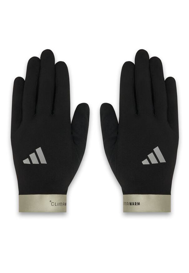 Adidas - adidas Rękawiczki Running Climawarm JZ8118 Czarny. Kolor: czarny. Materiał: poliester, materiał. Technologia: ClimaWarm (Adidas). Sport: bieganie