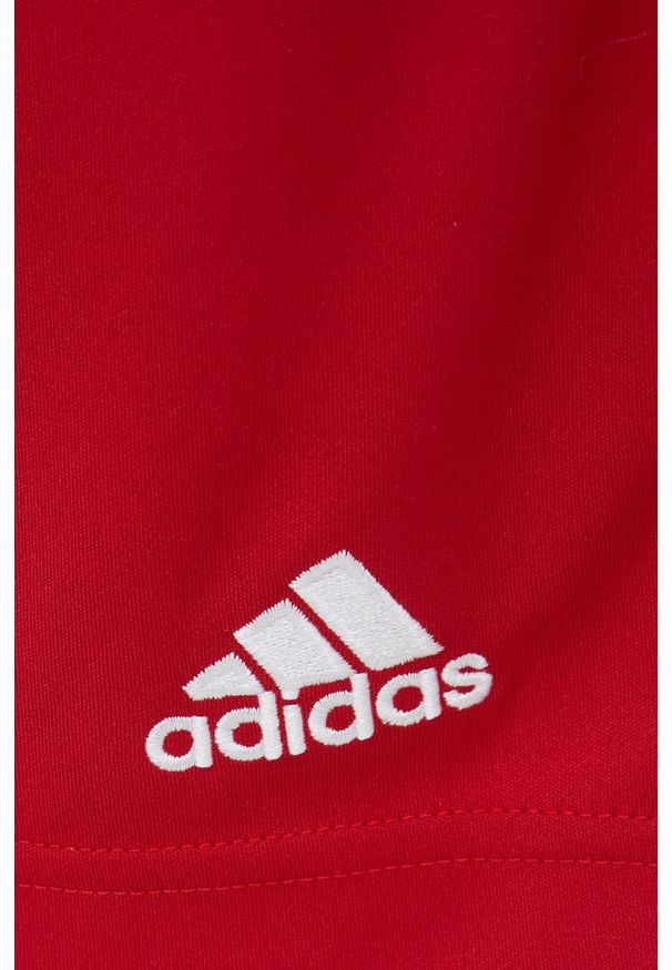 adidas Performance szorty treningowe Entrada 22 HI0002 damskie kolor czerwony gładkie high waist. Stan: podwyższony. Kolor: czerwony. Materiał: materiał, skóra. Wzór: gładki