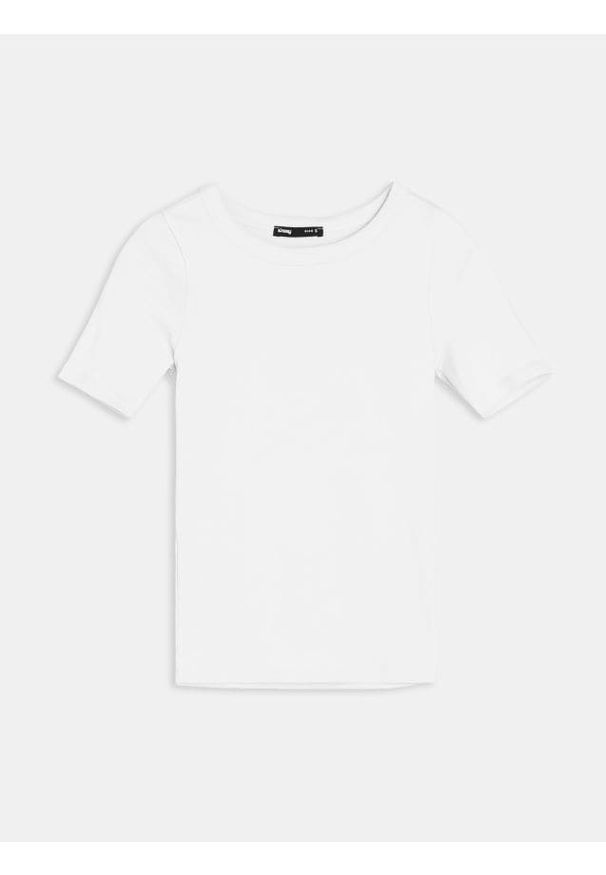 Sinsay - Bawełniana koszulka basic - biały. Kolor: biały. Materiał: bawełna